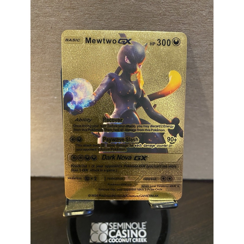 Mewtwo Foil Metal Pokémon Pokemon Fan‎ Art Collectible Card Trading